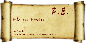 Pécs Ervin névjegykártya
