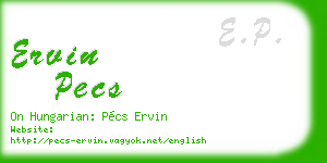 ervin pecs business card
